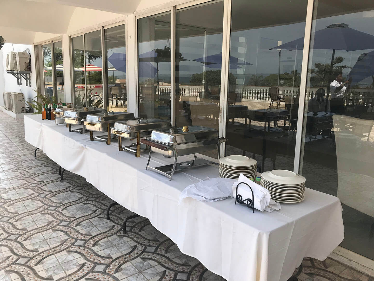 Buffet table on the terrace